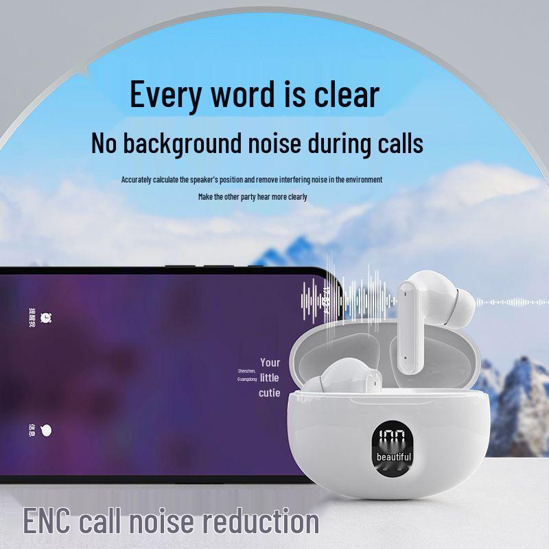 New 895b Bluetooth Earbuds: Digital Display, High-Fidelity Sound, In-Ear TWS for Gaming, Sports, and Business