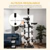 Ceiling Cat Scratching Post with Adjustable Height 240-260cm, Multi-Level Cat Tree with Beds, Hammocks and Ladders, Sisal Ropes, Dark Grey and White