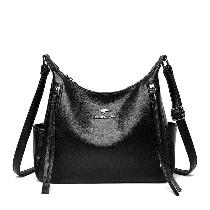 Retro Echtleder Achseltasche, Pendel-Einzelschultertasche für die Arbeit, Nische, Einfache und trendige Umhängetasche