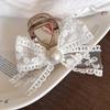 New White Lace Bow Pearl Hair Clip for Women Girl Pin Hair Claw Bow Butterfly Korean Vintage Popular Jewelry Accessories