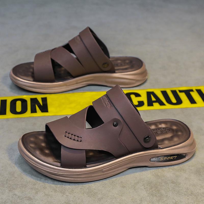 Summer Men's Sandals Anti Slip Flip Flops For Men Beach Sandals Leather Soft Soled Slippers Men Casual Outdoor Sandals Large Siz