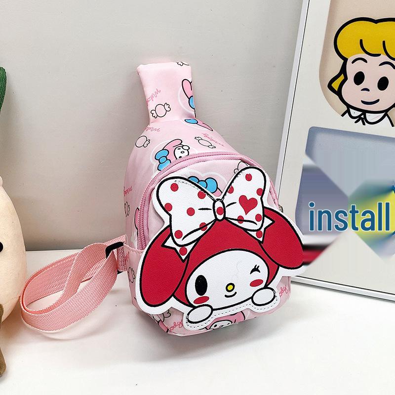 Cute Cartoon Children's Backpack: Trendy Casual Small Bag for Kindergarten Girls - Crossbody or Chest Style
