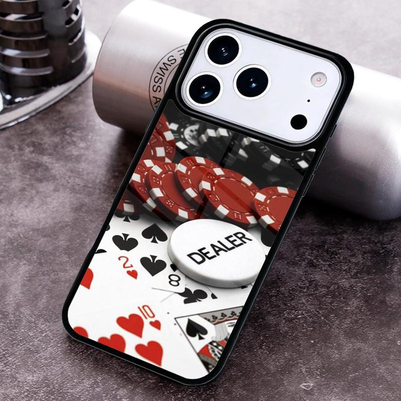 Poker Casino Art Pattern Phone Case for iPhone 17 16 15 Pro Max Air 14 13 12 11 Plus Shockproof Capa Cover