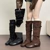 Small Retro Versatile Long Knight Boots Women's Autumn and Winter Explosion Fashion Foreign Light Versatile Fashion Boots