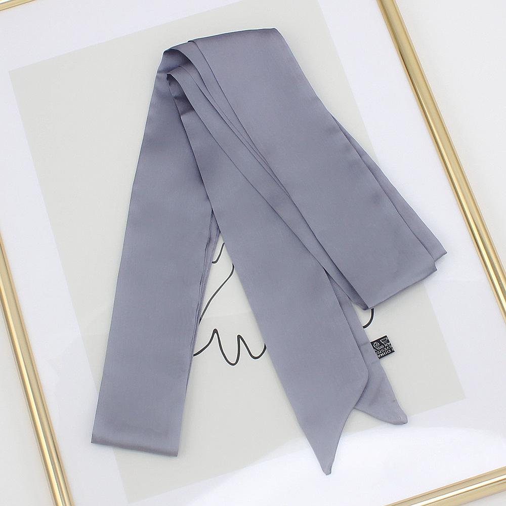 Long Skinny Hair Scarf For Women Silk Satin Headband Cute Neckerchief Solid Colors  Fashion Bag Scarves For Ladies 2024