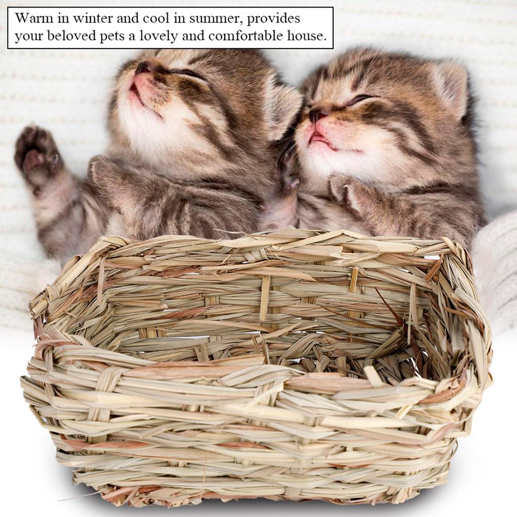 Durable Rabbit Grass House Chew Toy Mat Bed for Hamster Guinea Pig Bunny