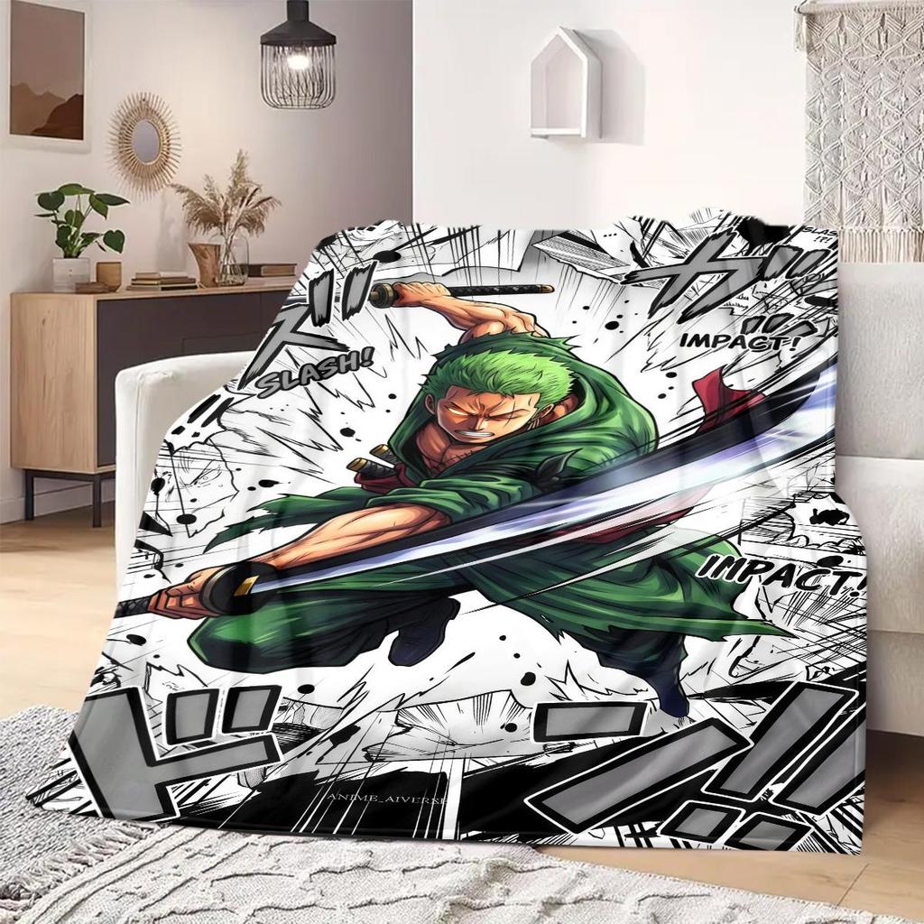 OnePiece Anime Print Blanket Warm  Comfortable Flannel Blanket Suitable for Bedrooms, Sofas, Beds, Chairs, Picnics, Travel
