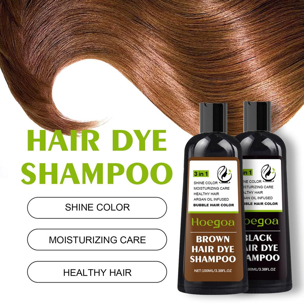 Haarshampoo mit pflanzlichen Inhaltsstoffen, Haarfärbeshampoo für graue Haare von Frauen und Männern, 100 ml