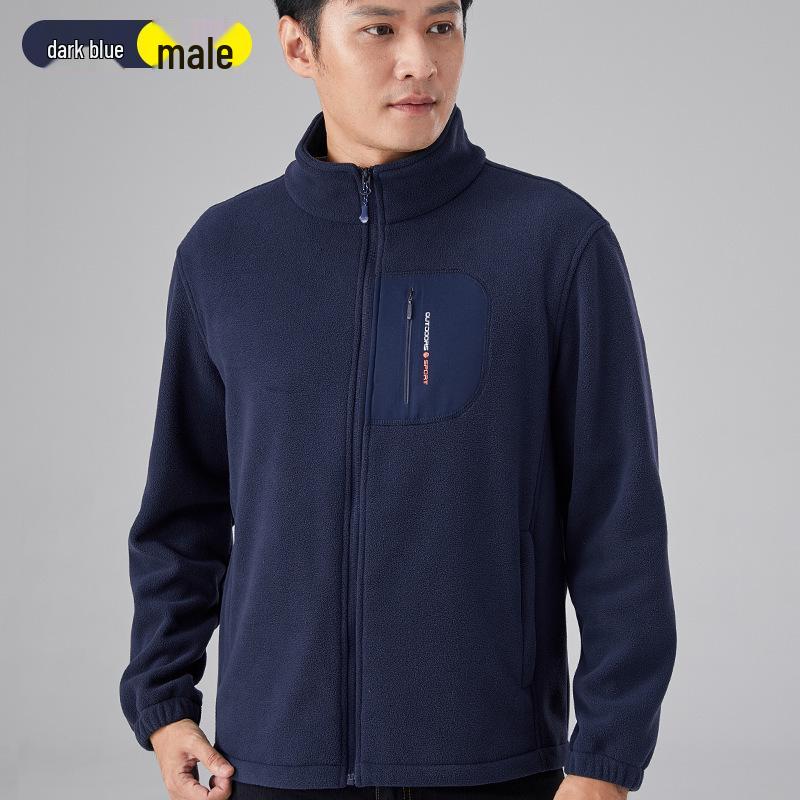 

Утепленная зимняя куртка из полар-флиса для пар - Воротник-стойка, Ветровка, Стиль толстовки для мужчин и женщин L