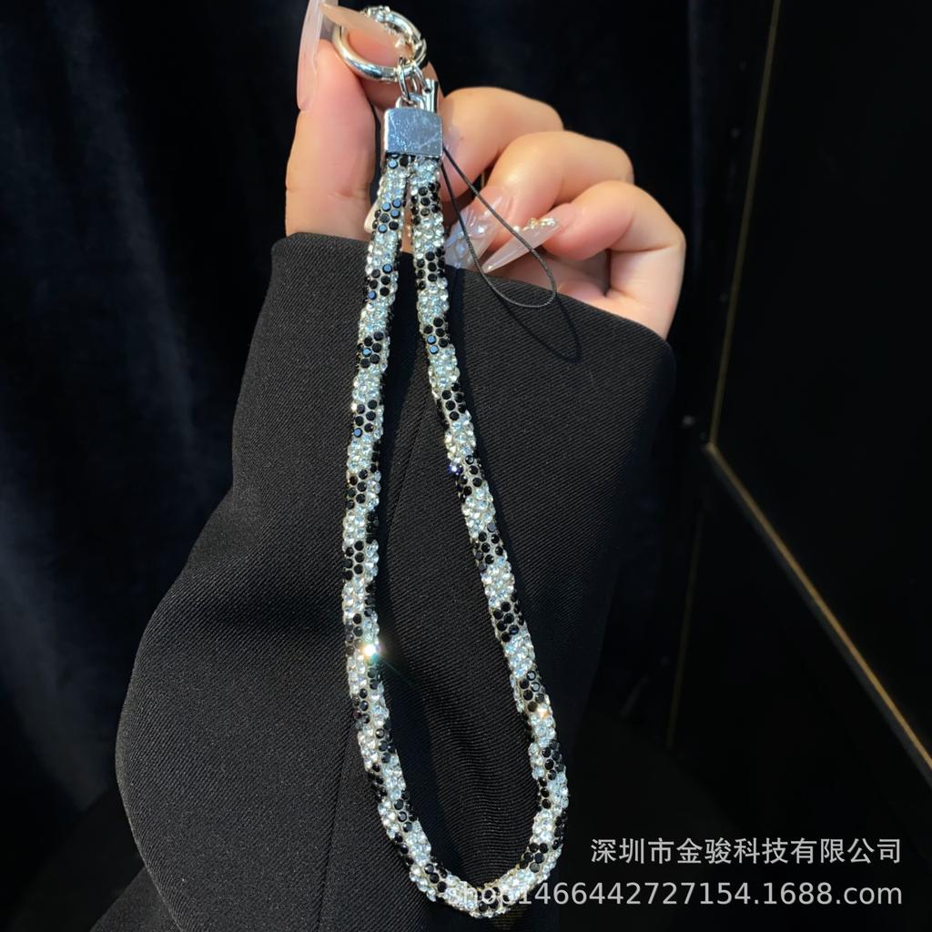Phone Lanyard Colorful Dopamine Rhinestone Phone Chain Wrist Style High-End Fashion Versatile Hanging Decoration Wholesale