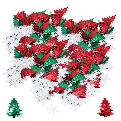 60g Dekoration Konfetti Gezahnter Weihnachtsbaum und Weiße Schneeflocken Set für Feiertagsdekoration