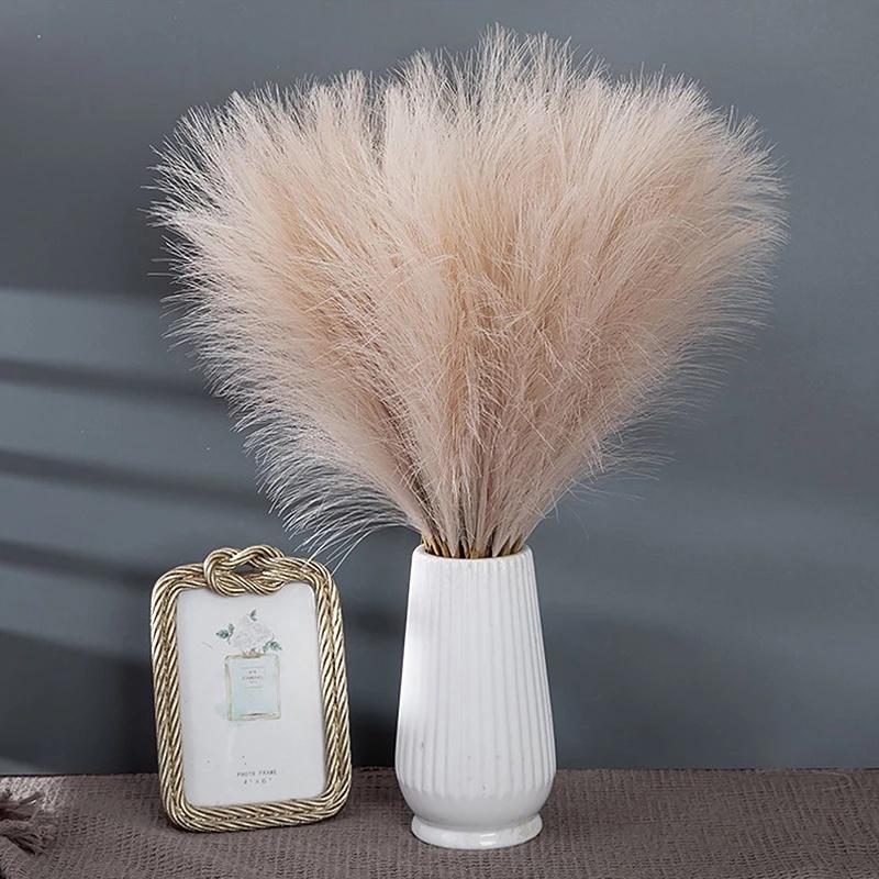 10 Units/Lot 55Cm Cute Decoration Fake Flower Reed Plant Simulated Artificial Pampas Christmas Wedding Party Fluffy Reed Grass