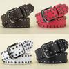 European and American Punk Round Rivet Belt, Men's Denim Casual Versatile Wide Belt, Women's Cross-border Hot Selling Pants Belt