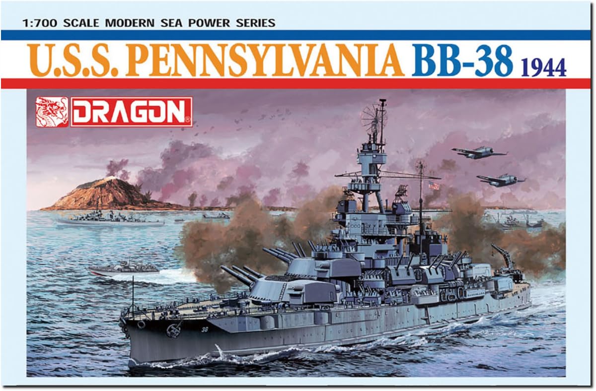 

Platz Dragon 1/700 Вторая мировая война Американский линкор Пенсильвания BB-38 1944 Пластиковая сборная модель DR7041 (Корабль)