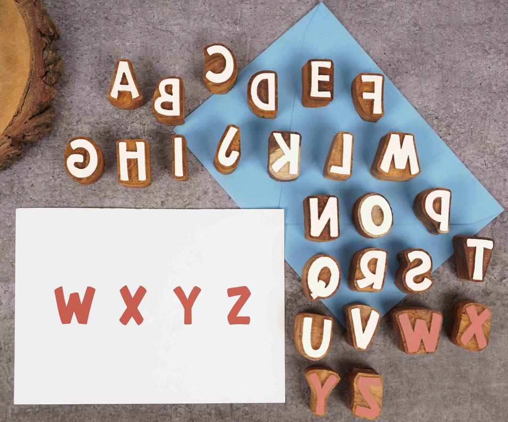 IBA Indianbeautifulart Textile Printing Block Uppercase A-Z Alphabet Hand Carved Wood Letters Wooden Stamp