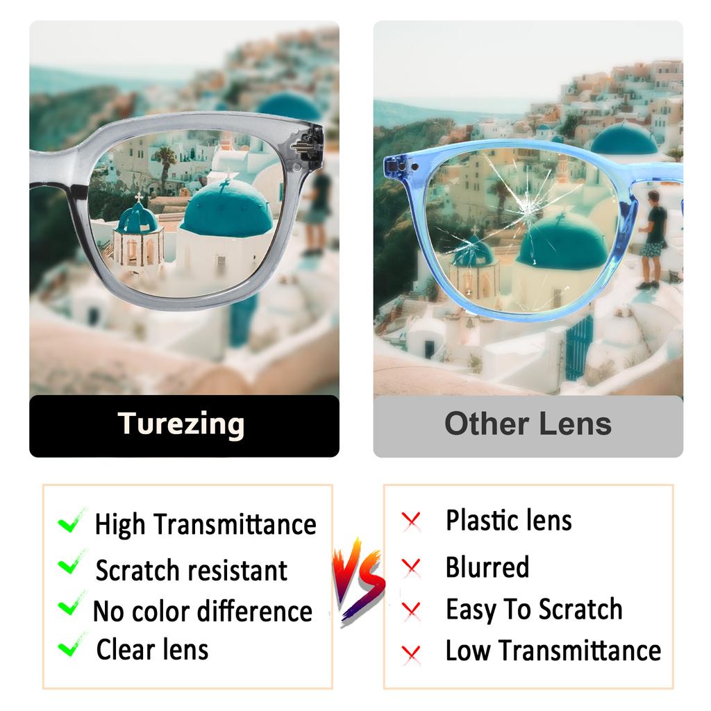 TUREZING Presbyopia Eyeglasses Metal Hinges Diopter Eyeglasses for Ladies Stylish Square Shaped Premium Grade Clear Frame for Gentlemen