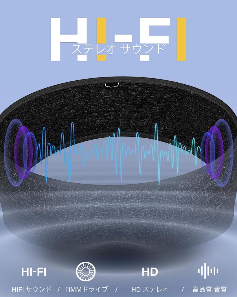 HiFi Ses Yalıtımlı Bluetooth Kablosuz Kulaklıklar için Kafa Bantlı Kulaklıklar iPhone ile Uyumlu Teknik Uyku Sertifikalı ve Siyah