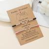 a pair of love girlfriend bracelets, couple friendship woven hand ropes, adjustable matching gift card jewelry batches