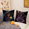 Cute Funny Witch Halloween Pillow Case Short plush Double-sided Print Square Throw Pillow Covers Sofa Home Cushion Decor
