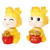 2pcs Zodiac Dragon Ornaments Resin Chinese New Year Dragon Figurines Hand Painting Shaking Dragon St