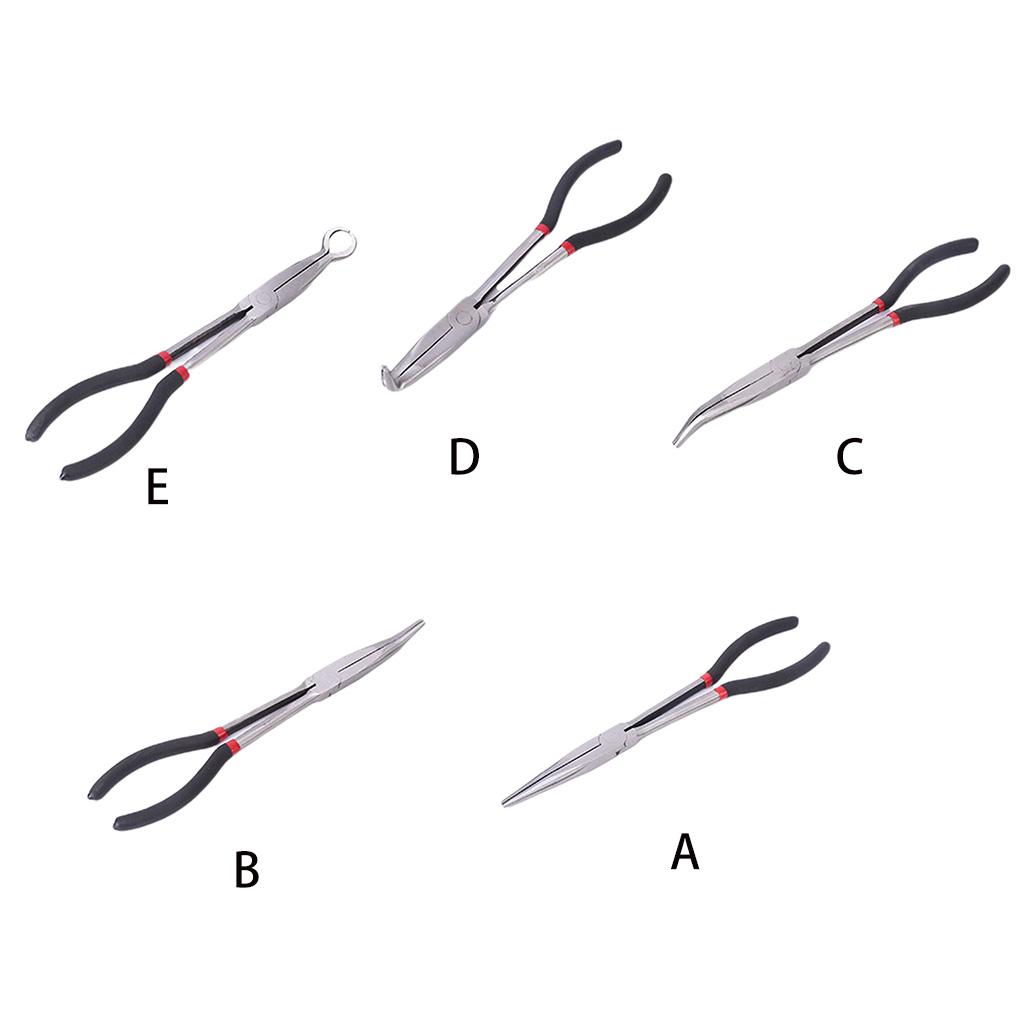Useful Duckbill Pliers 11" for Extra Long Reach Nose Pliers 90 /45/25 Degree Straight Needle for Hard-to-Reach Narrow Sp