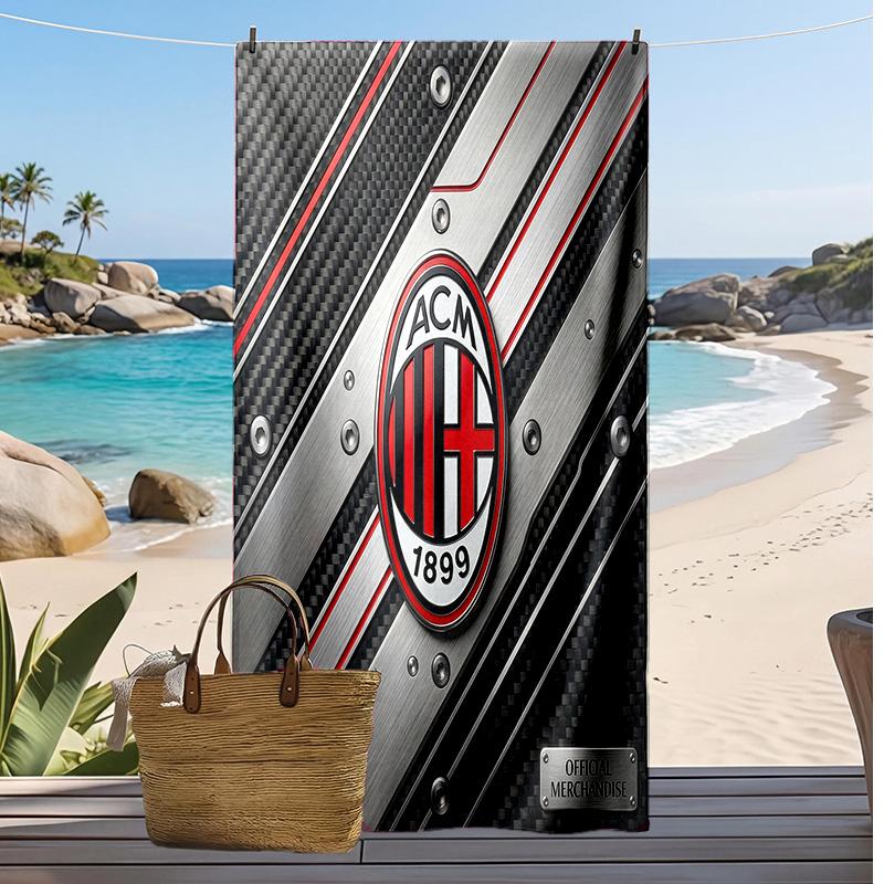 AC Milan Printed Beach Towel Quick Dry Soft TowelPortable Large Rectangular Beach Blanket for Travel Swimming Pool