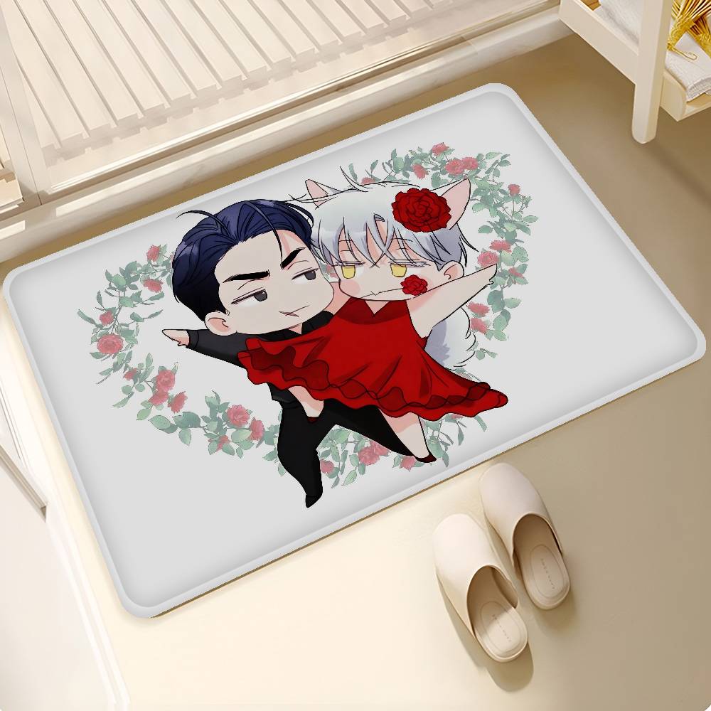 So Lovely You Manga Door Mat Anti-slip Absorb Water Long Strip Cushion Bedroon Mat Bedside Mats