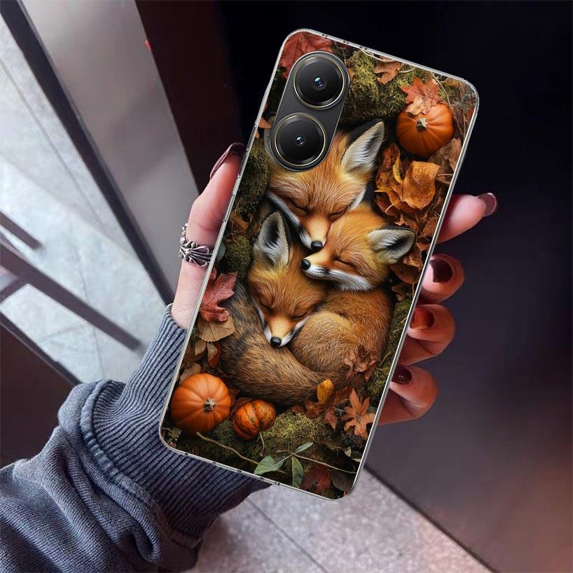 Animal Fox Phone Case For Xiaomi Poco X5 X6 X7 Pro F7 Ultra M7 Redmi 15C 15 13C 13 12C 12 10 10C 10A 9 9C 9T 9A Cover Poco X3 X5