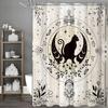 Black Cat Gothic Moon Phase Butterfly Witch Star Mystery Beige Shower Curtain, Bathroom Decorative Shower Curtain, Waterproof Sh