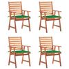 Outdoor Dining Chairs Set of 4 and Cushions Solid Acacia