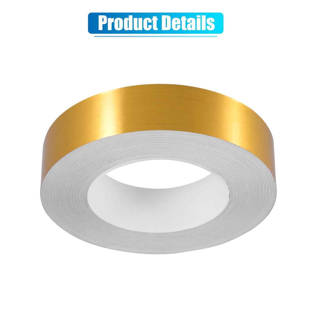 X AUTOHAUX 164ft Decorative Strip Waterproof Reflective Tape Sticker, Vehicle Warning Tape Golden Tone 30mm
