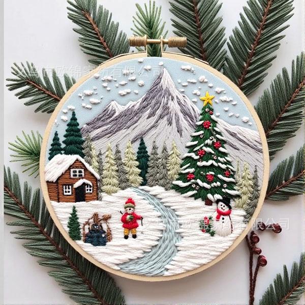 2025 Handgemachtes Weihnachtsstickerei DIY-Set - Englische Anleitung