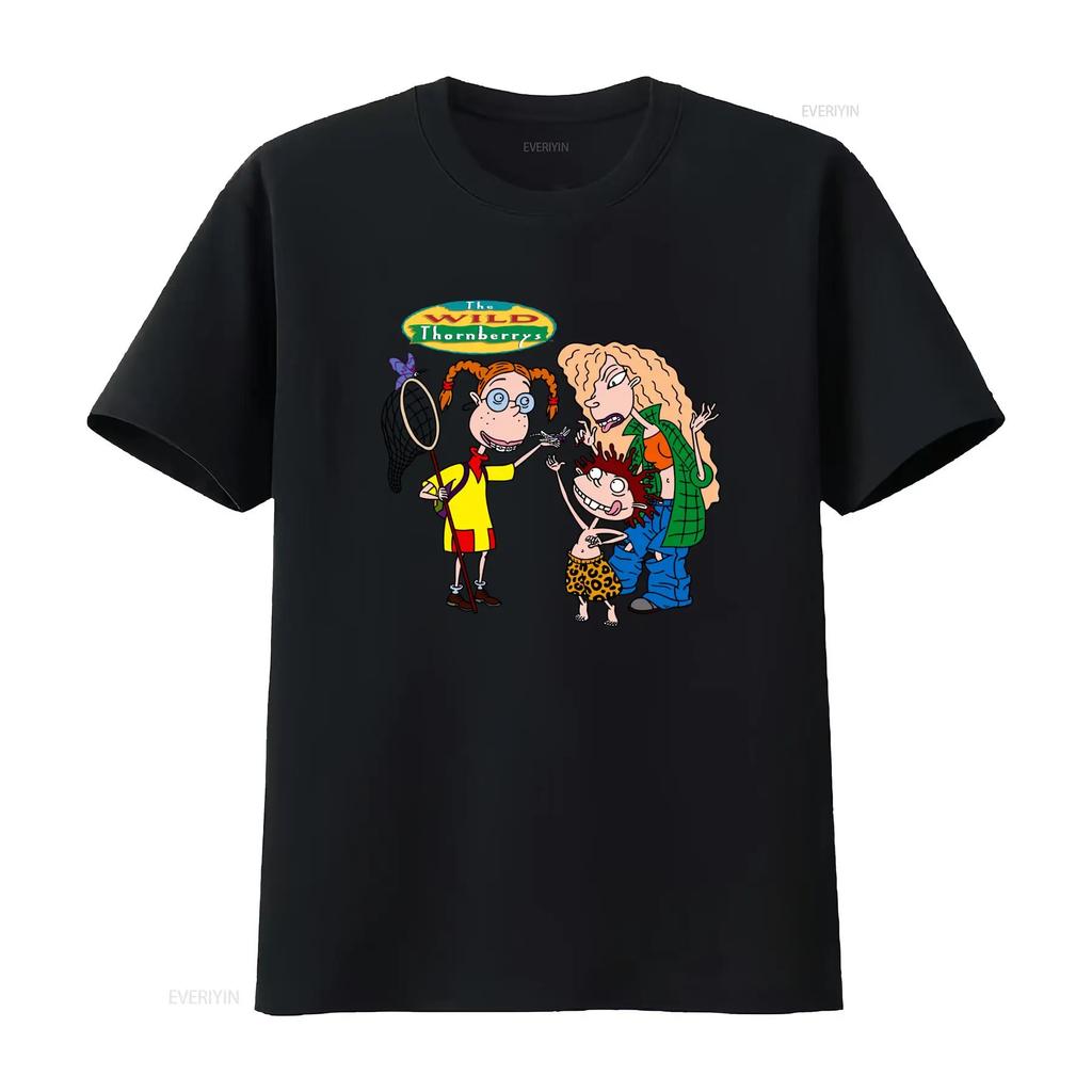 Wild Thornberrys Bugcatcher Eliza Donny And Debbie Cartoon Print T Shirt S 2Xl Light Blue vintage Washed Comfortable fashion
