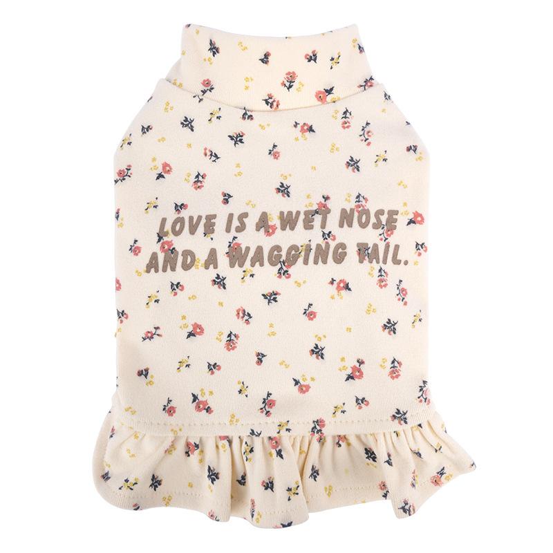 

Питомцы осень и зима нижняя рубашка плюшевый мишка толстая одежда для маленьких собак цветочная юбка одежда для собак S