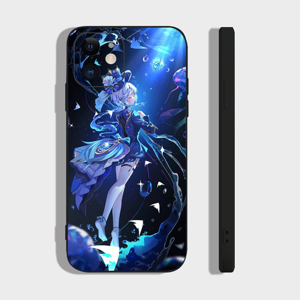 Furina Animation Game G-Genshin I-Impact Phone Case For IPhone 17 Air 16 15 14 13 Pro Max 11 12 Black Silicone Cover