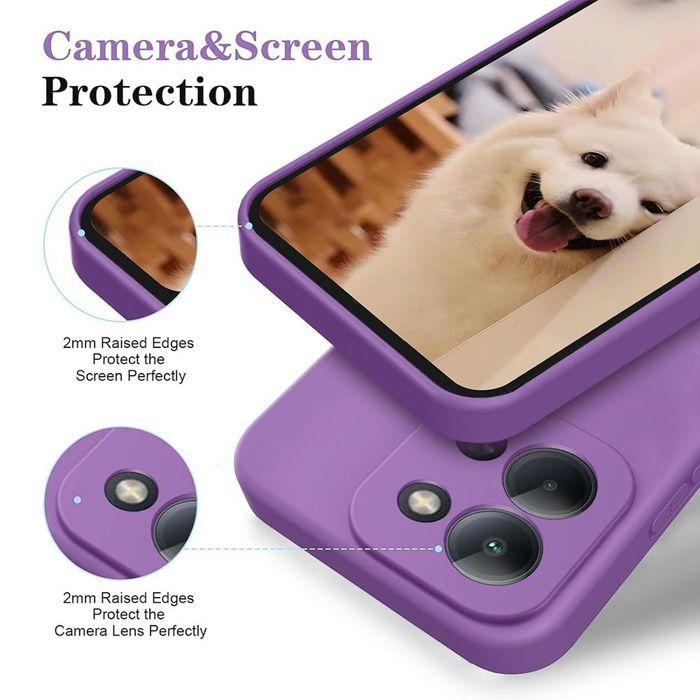Coque pour Xiaomi 15T, Protection Silicone Souple Anti-Rayures Antichoc avec Cordon Violet