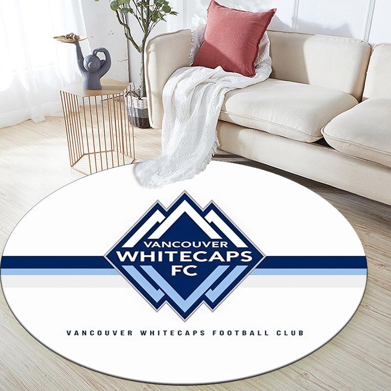 Vancouver Whitecaps Football Club Round Area Rug,Carpet Rug for Living Room Bedroom Sofa Playroom Decor,Non-slip Floor Mat