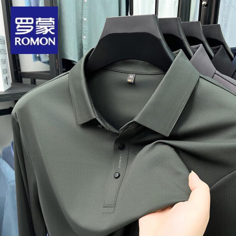 Romon Men s Long Sleeve Polo T-Shirt L