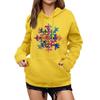 Women's Winter Christmas Printed Pullover Hooded Sweatshirt Fleece Long Sleeve Sweatshirt