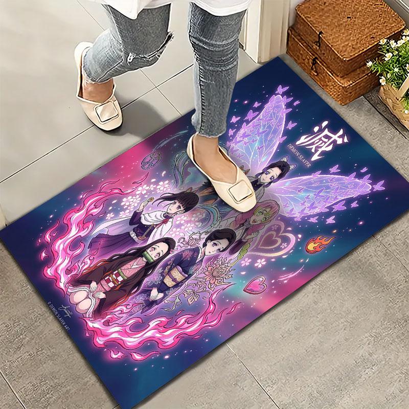 Demon Slayer Teppe Teppe For Stue Soverom Hjem Sofa Dekorasjon Barn Lek Sklisikker Gulvmatte