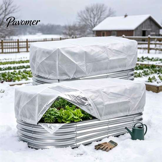 Heavy Duty Plant Frost Blanket Winter Protection Cover for Raised Garden Bed, with Aluminum Liner, Drawstring Closure, Reusable Freeze Insulation 4 x