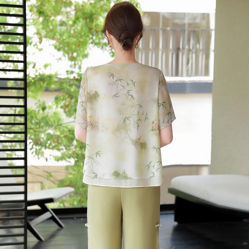 Women's New Chinese Style Chiffon Blouse & Top Set