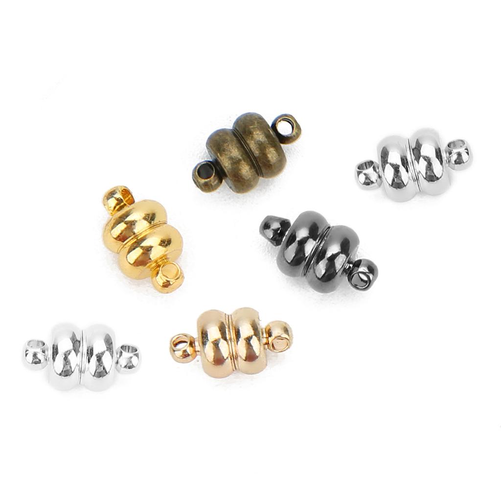 10 Stück/Beutel Magnetverschluss Loch Metallmaterial Flaches rundes Magnetband für Armband Halskette Kleidung Schmuck Zubehör