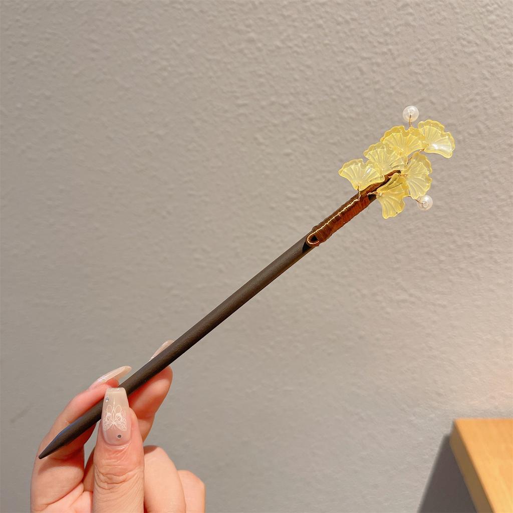 Wooden New Chinese Style Hairpin Women's Ancient Style Horse Face Skirt Accessories High-End Hanfu Step Rocking Women Hair Stick