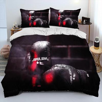 3PCS Single-sided Boxing Gloves Boxer Fight Printed Comforter Bedding Sets Comfortable Bedspreads Comforter Duvet Birthday Gift