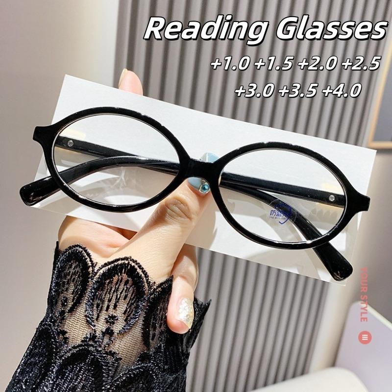 Trendy Oval Frame Reading Glasses for Women Anti-blue Light Reading Eyewear Presbyopia Glasses Unisex Vintage Eyeglasses UV400