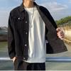 Unisex Solid Color Denim Jacket Casual Loose Fit Streetwear Outerwear