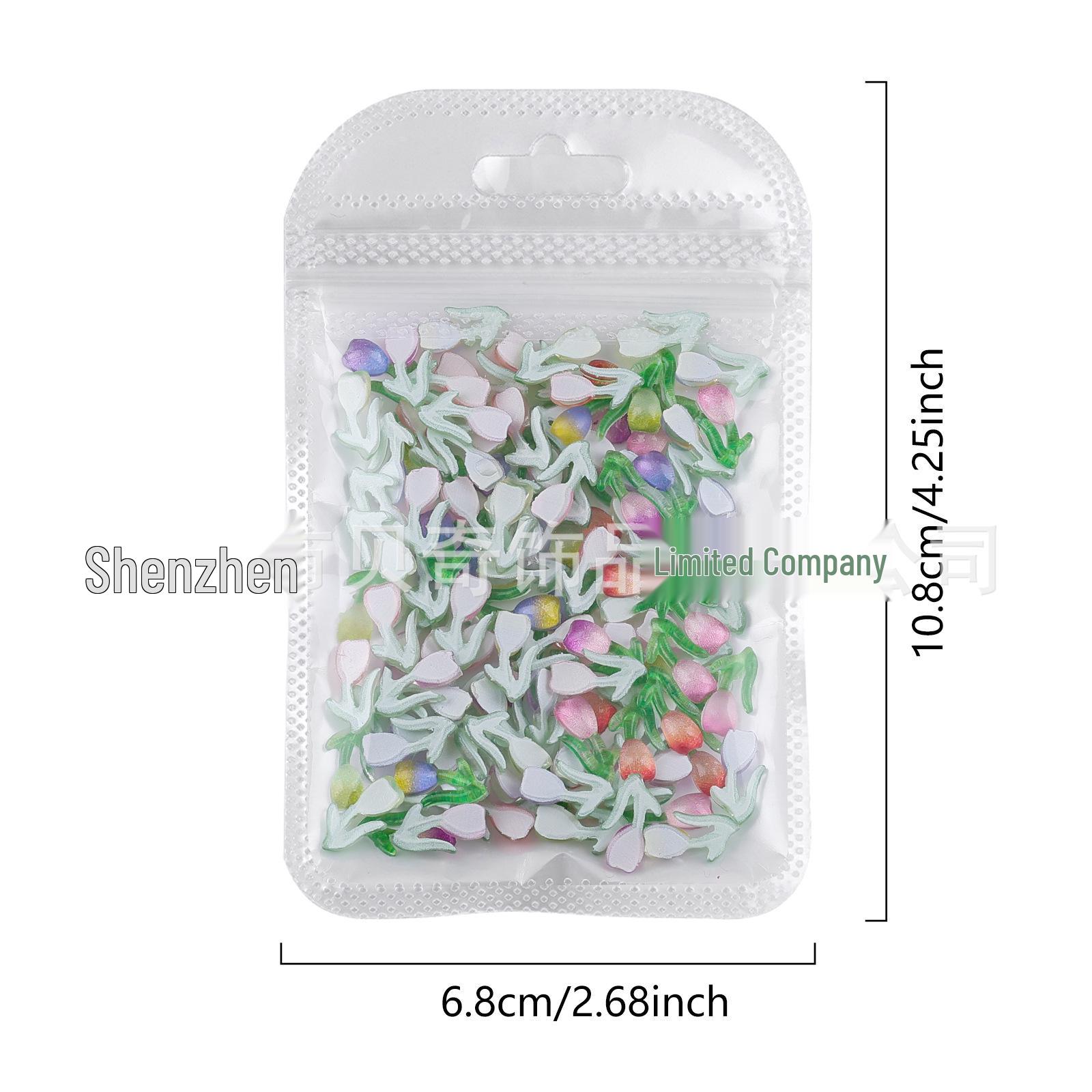 Luminous Painted Tulip Nail Art & Accessories Set Mixed Colors One