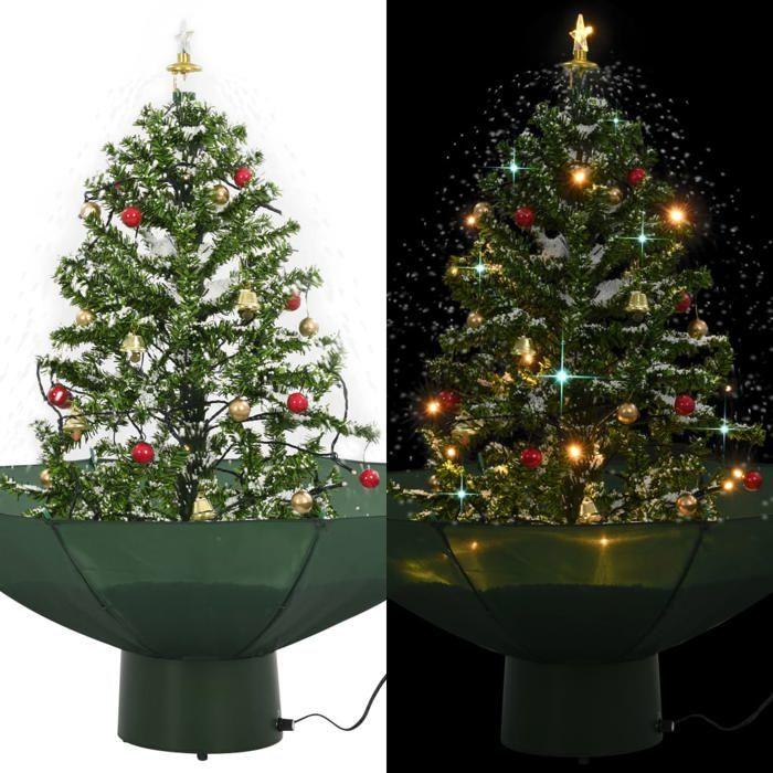 VidaXL Snowy Christmas Tree with Umbrella Base Artificial Christmas Tree Tree Christmas Decoration Living Room Sitting Room 284331