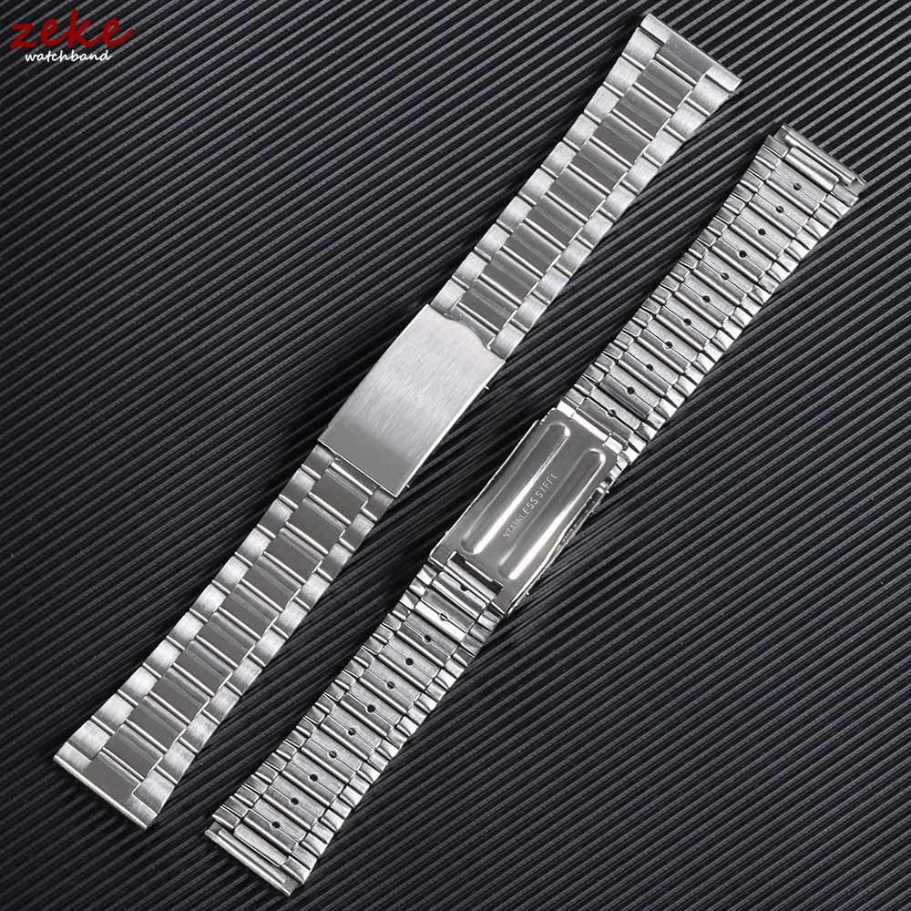 Stainless Steel Watch Band Folding Buckle Strap 12mm 14mm 18mm 20mm Metal Bracelet Silver Gold Universal Watchband for Men Women